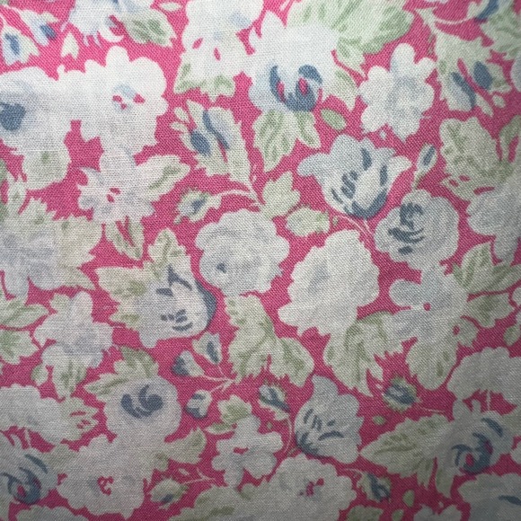 Vintage 80s Laura Ashley Long Sleeve Pink Floral Cotton Midi Dress Size 12 - Picture 8 of 10